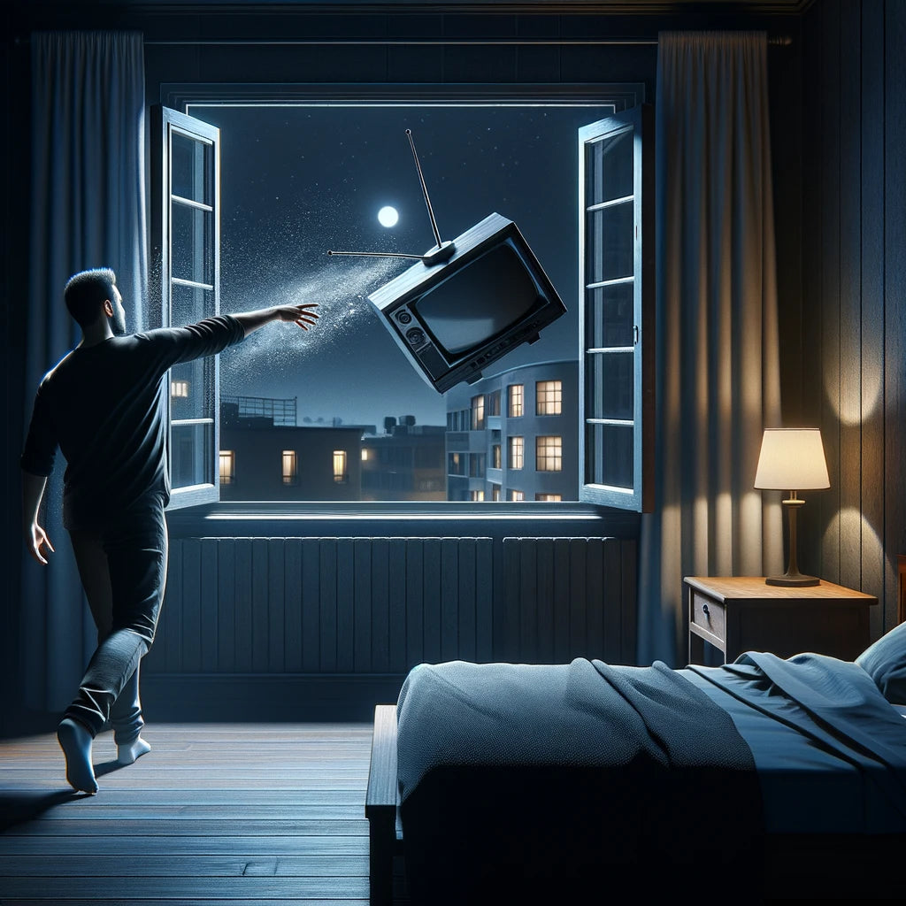 tv uit het raam gooien