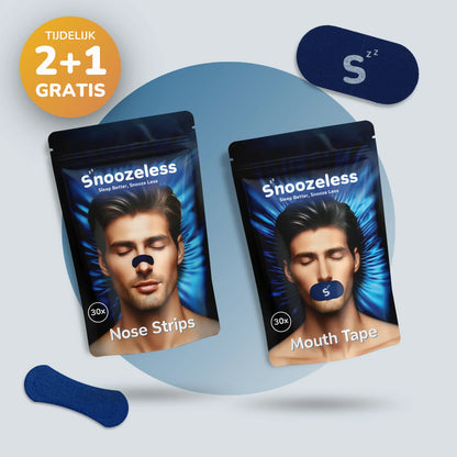 Deep Sleep Duo - Mondtape & Neusstrips - Blauw