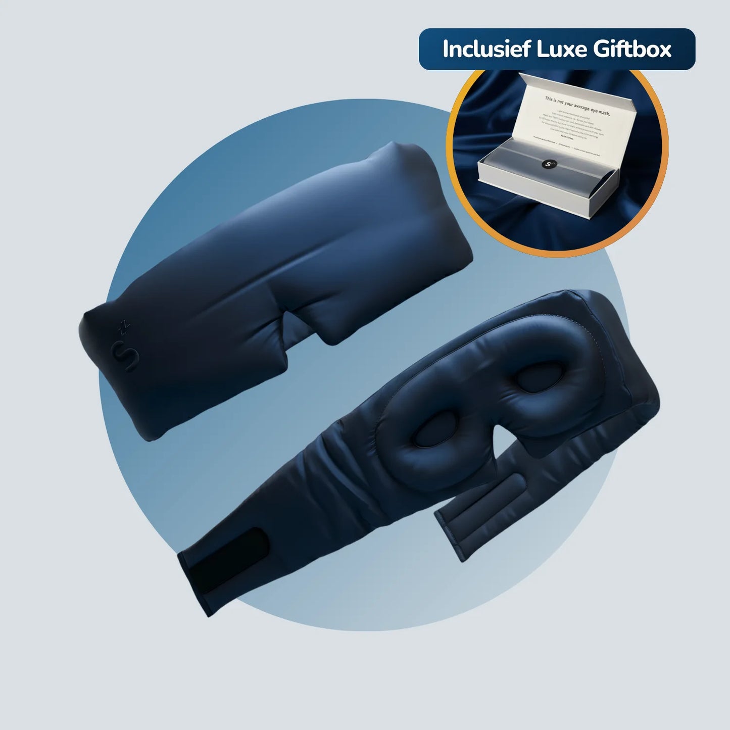 3D Zijden Slaapmasker - Midnight Navy