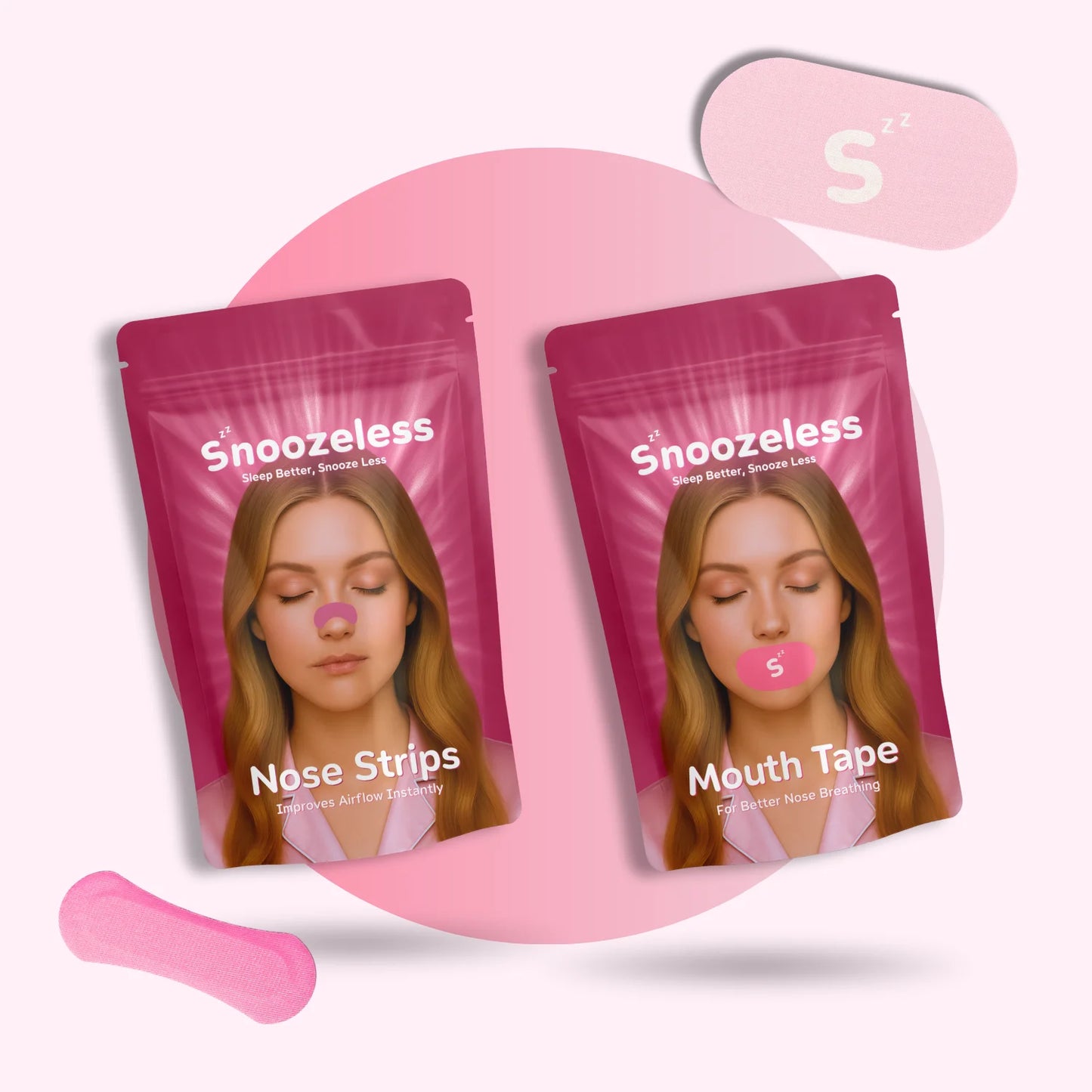 Deep Sleep Duo - Mondtape & Neusstrips - Roze