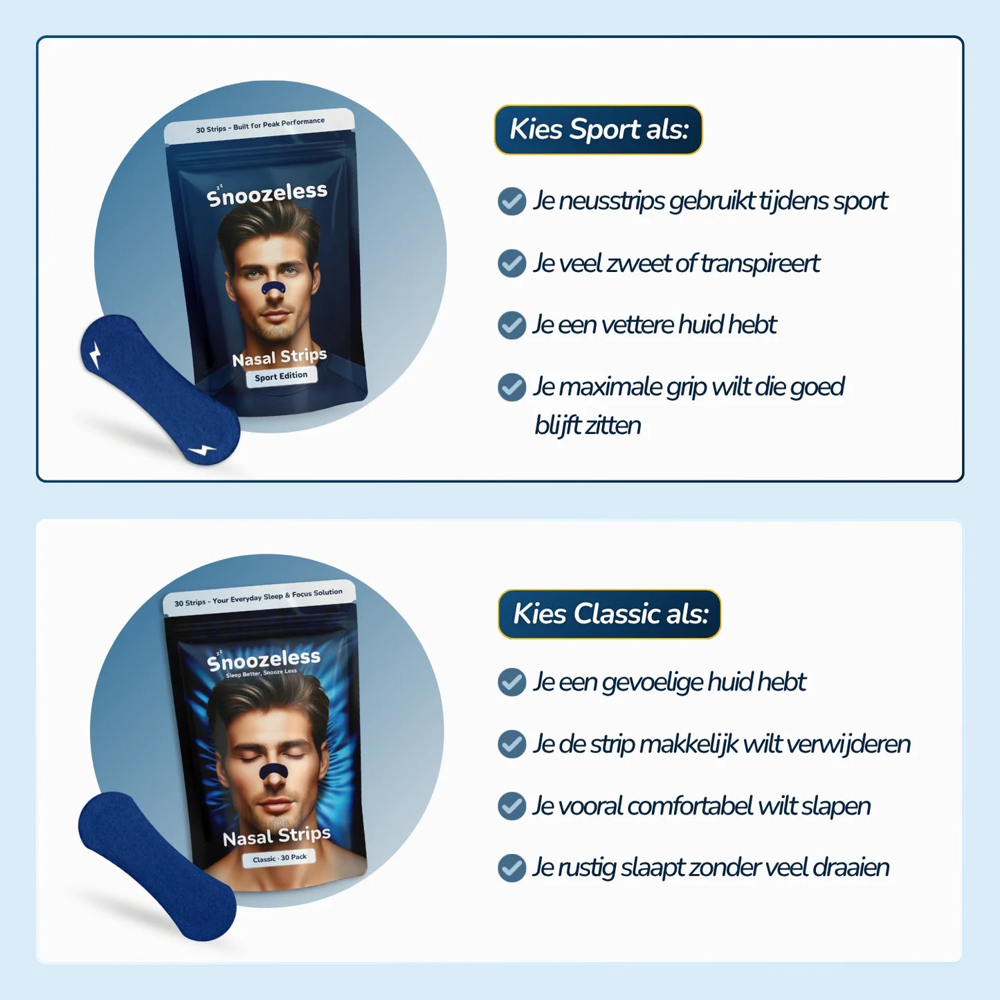 Sport Neusstrips - Instapmodel | Blauw