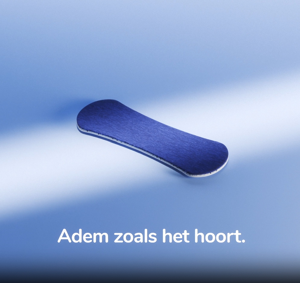 Snoozeless Blauwe neusstrip 3d render